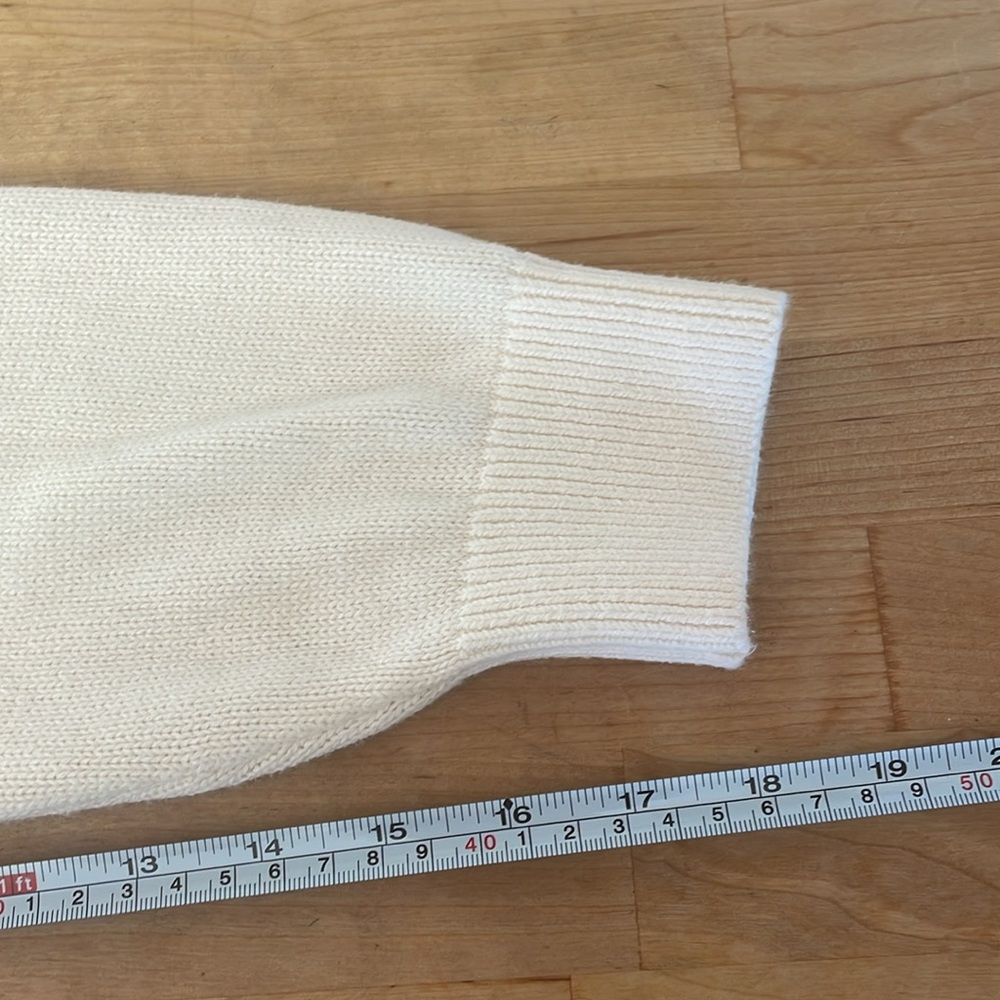 L.L. Bean Cream Open-Front Ribbed Cardigan - Picture 13 of 15